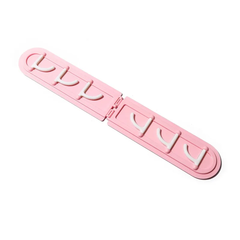 Pink Складной ключ для хранения одежды крючок 6 даже угловой крючок Бесплатный удар настенный стеллаж для хранения ванной угловой крючок - Цвет: Pink