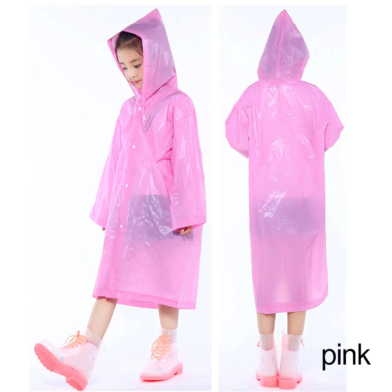 Pink Одежда для детей от 6 до 12 лет на четыре сезона дождевик студенческое пончо водонепроницаемый детский портативный многоразовый плащи - Цвет: Pink