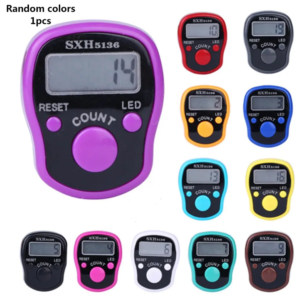 

Plastic Stitch Marker Finger Ring Counter LED Night Light Electronic Tally Counter Plastic Electronic Counting Tools