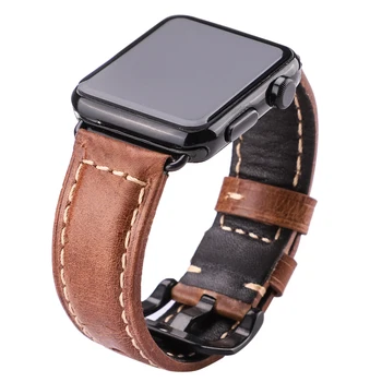 

Genuine Leather Strap For Apple Watch Band 4 42mm iWatch Band 3 38mm Cowhide Wrist Watchband Bracelet Belt 3 2 1