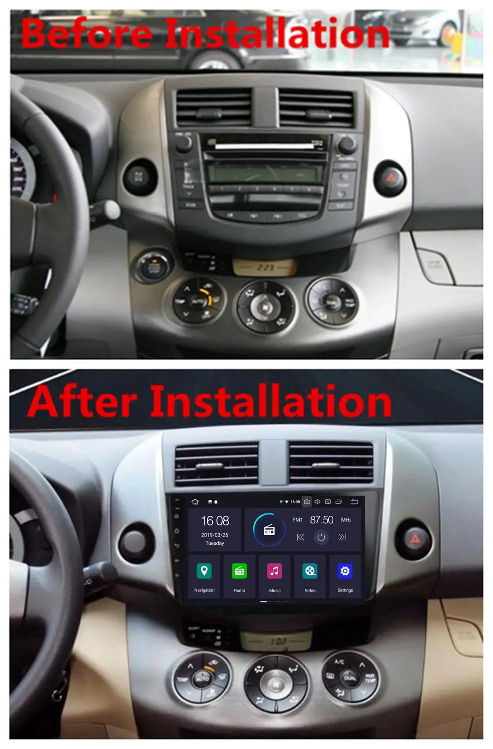 Clearance RoverOne For Toyota RAV4 2009-2012 Android 9.0 Autoradio Car Multimedia Player Bluetooth Radio GPS Navigation Head Unit NO DVD 5