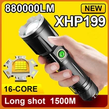 

880000LM Most Powerful XHP199 LED Flashlight Rechargeable Torch Light XHP160 High Power Led Flashlight 26650 Outdoor Usb Lantern