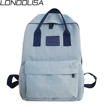 

2019 New Light Nylon Fabric Women Backpack Fashion Solid Backpack for School Teenager Girls College Style Ladies Bagpack Mochila