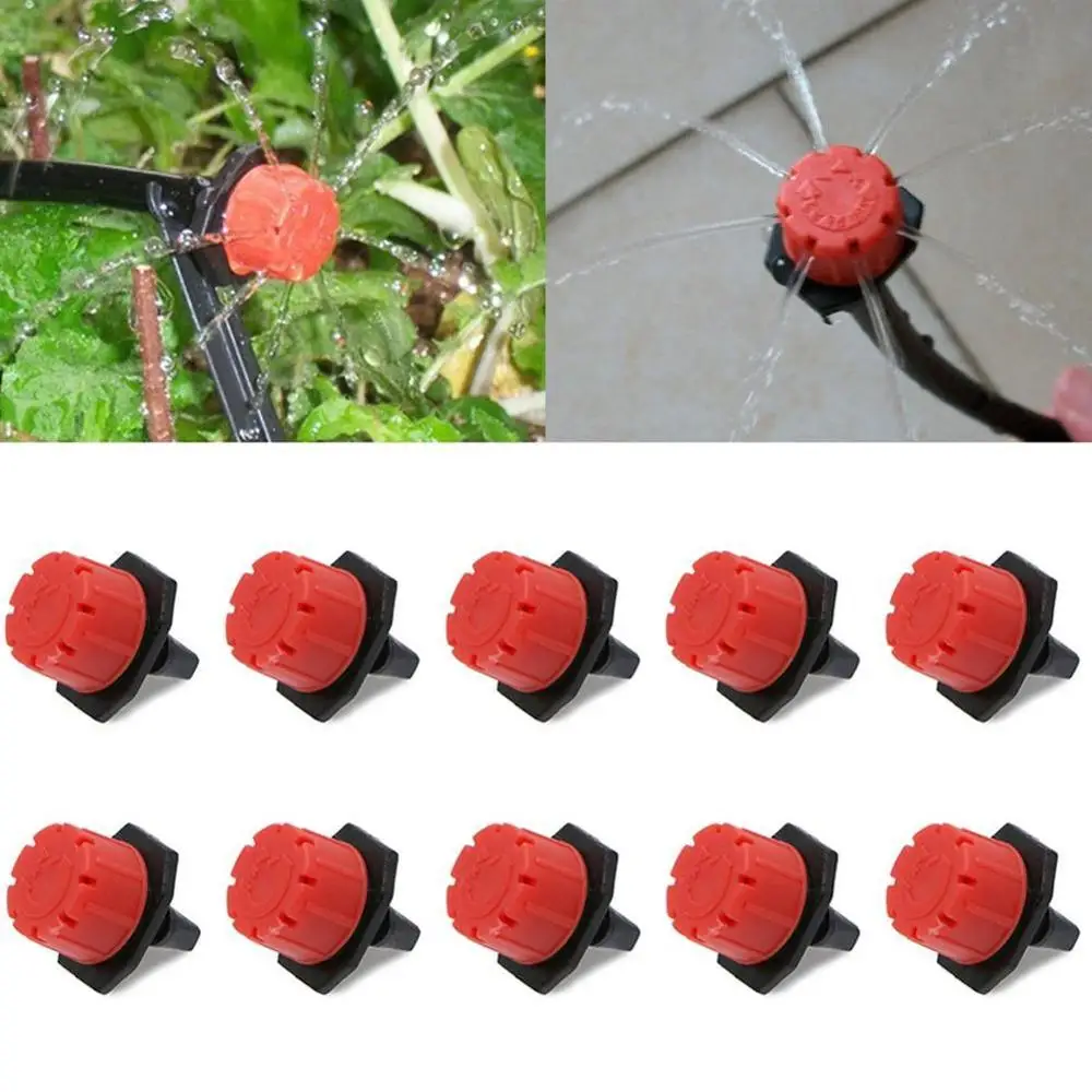 

10PCS Micro Bubbler Drip Irrigation Adjustable Emitter Stake Water Drippers Water-saving 8-hole Evenly Irrigated Anti-blocking