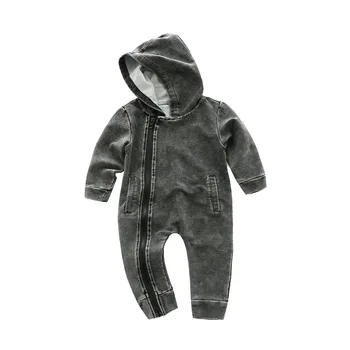 

baby boy Zipper winter clothes romper Baby Boys Wear Hooded Conjoined Clothes Jumpsuit Jeans Clothes christmas baby clothes