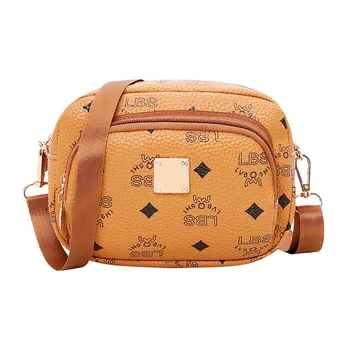 

Korean-Style Printed Cool Double-Pocket Massenger Bag New Messenger Phone Coin Purse designer bags famous brand women bags 2020