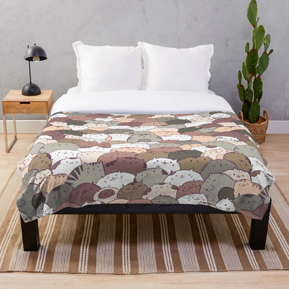 

Lots of Cats Throw Blanket Soft Sherpa Blanket Bed Sheet Single Knee Blanket Office Nap Blanket