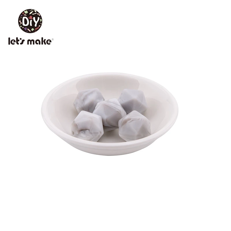 marble gray Давайте сделаем силиконовые бусины Восьмиугольные силиконовые бусины 20 шт. 14 мм BPA бесплатно Прорезыватель игрушки DIY аксессуары пустышка цепи детский Прорезыватель - Цвет: marble gray