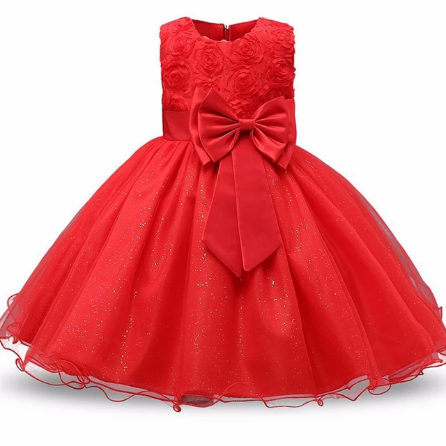 Robe rouge en dentelle pour filles, jolie robe de princesse pour enfants -  AliExpress