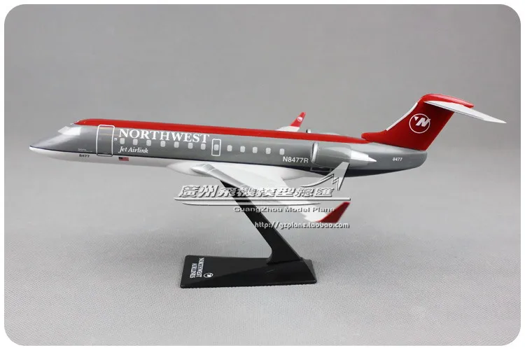 Американский Northwest Airlines NWA Jet Airlink CRJ-200 1: 100 Пластиковые собранные Самолеты Модель 28 см для коллективного самолета