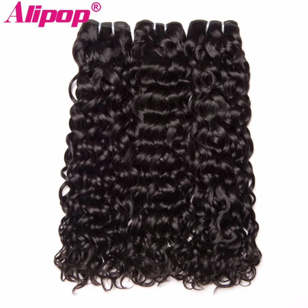 Alipop волосы перуанские пучки волос волна воды 1/3 человеческие волосы пучки Натуральные Цветные наращивания волос 1"-28" Remy Weave можно окрашивать