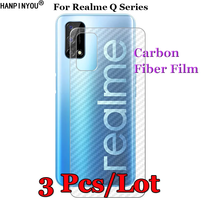 3 шт./лот для Realme 5 Q2 Q2i Q3 Q3i Pro 5G 3D Нескользящая прозрачная углеродная волокна