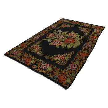 

180x297 Cm Black Handmade Vintage Moldovan Rugs Rug-6x10 Ft