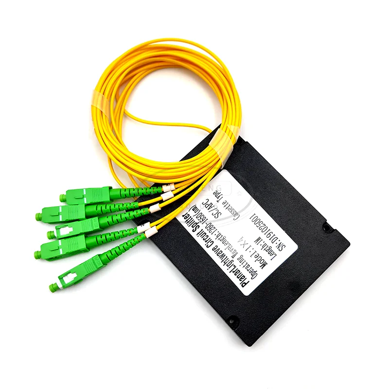 SC APC 1x4 PLC волоконно оптический сплиттер однорежимный с коннектором FTTH ABS