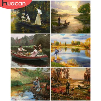 

HUACAN Paint By Numbers Landscape Drawing On Canvas Gift DIY Pictures By Number Figure Kits Hand Painted Painting Art Home Decor