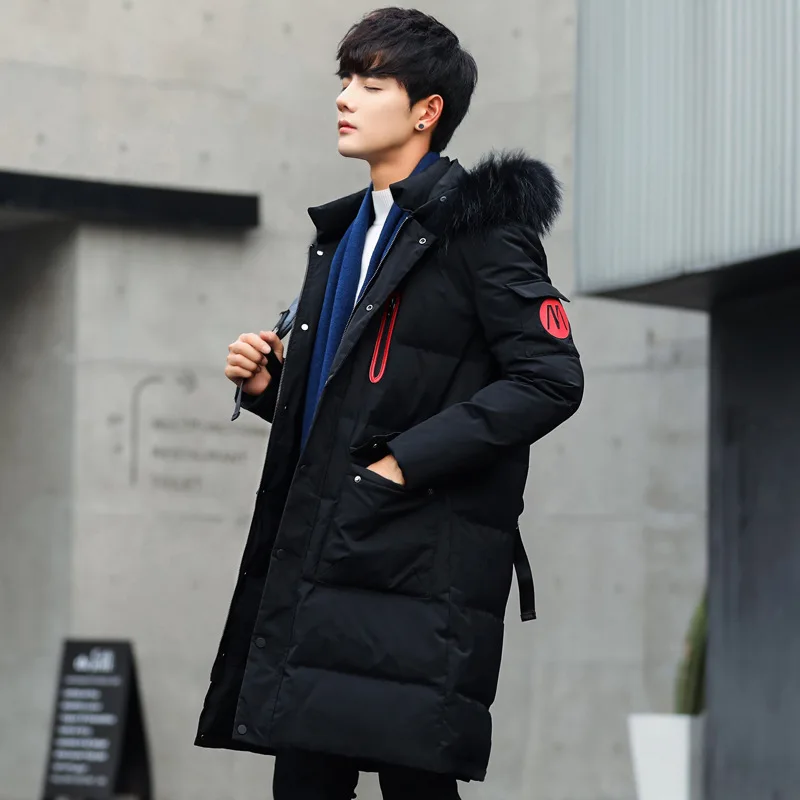 Winter Men's Long Parkas Thick Hooded Fur Collar Coats Men Overcoat Casual Army Jackets Male Brand Clothing anorak puffer jacket
