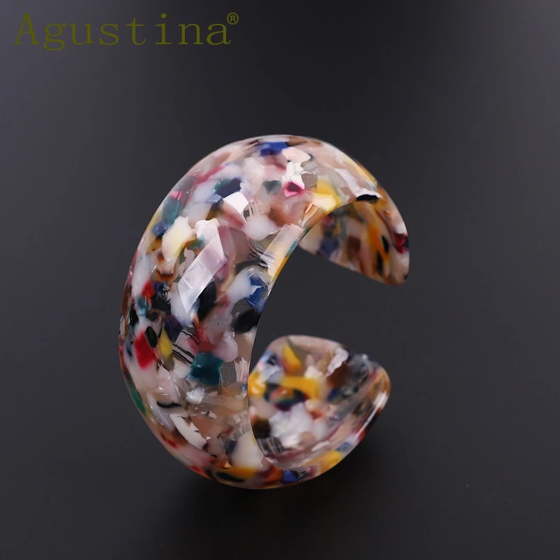 Fashion Acrylic Leopard Resin Bracelets For Women Colorful Bangles Resin Cuff Charms Bohemian Punk Elegant Jewelry bangle bracelet
