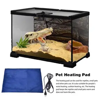 

Reptile Heat Pad Adjustable Temperature Under Tank Terrarium Heater Carbon Fiber Heat Mat Super Soft Short Plush Heating Cushion