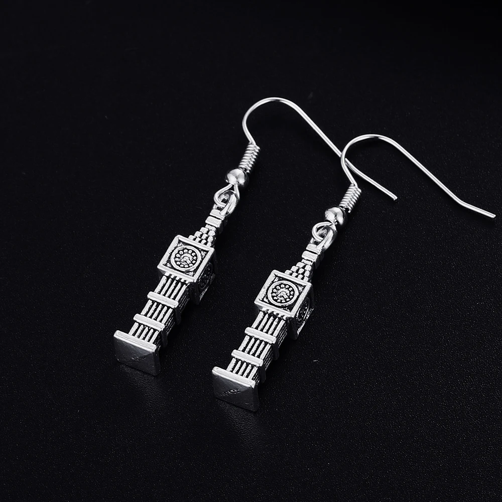 Trendy Vintage Bell Tower Shape Dangle Earrings for Women Girl Retro