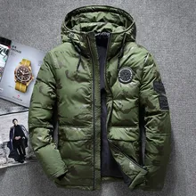 Мужской пуховик с белым утиным пухом, мужская повседневная камуфляжная утолщенная теплая Молодежная мужская пуховая куртка с капюшоном