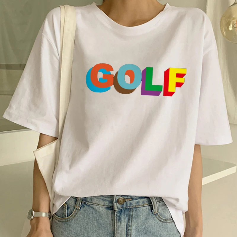 Golf Kawaii Print T Shirt Women 90s Harajuku Ullzang Fashion T-shirt Graphic Cute Cartoon Tshirt Korean Style Top Tees Female