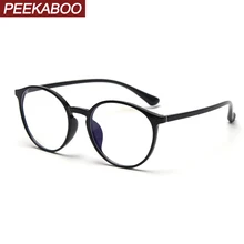 Peekaboo tr90, синий светильник, фильтр, очки, круглые, женские, корейские, ретро, очки для близорукости, для мужчин, прозрачные, черные, uv400