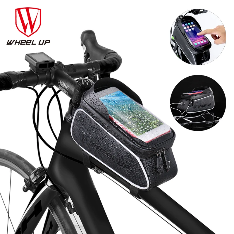 

WHeeL UP MTB Road Bike Bicycle Bags Waterproof Touch Screen Cycling Top Front Tube Frame Bags 6.0 Phone Case Bike Accessories