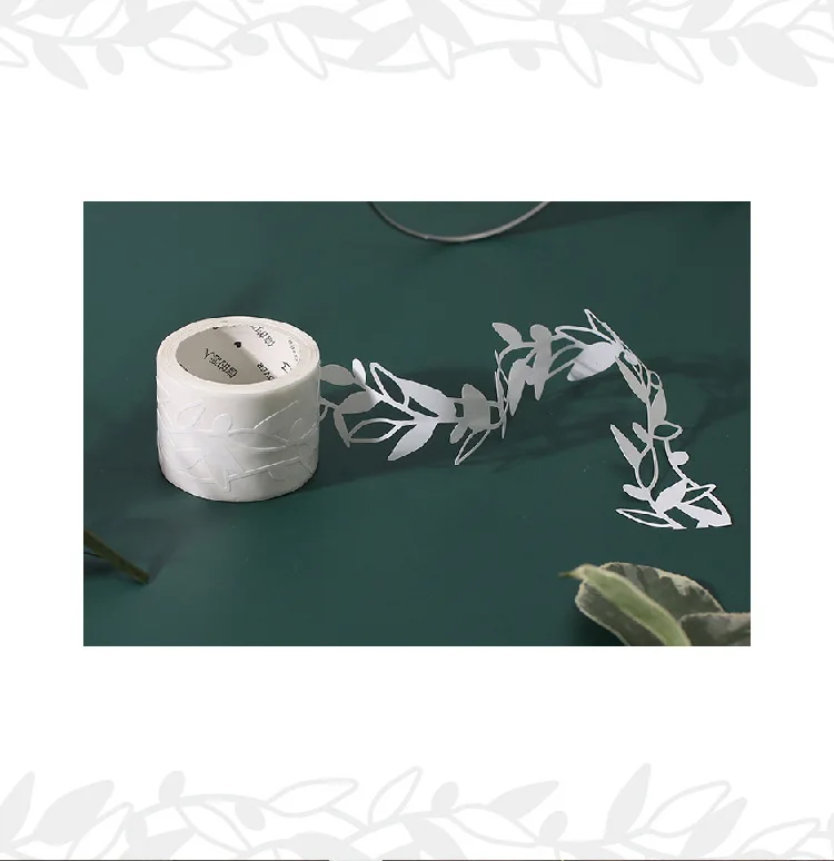 Retro White Hollow Plant Flower Journal Washi Tape Decorative Adhesive Tape DIY Scrapbooking Sticker Label Japanese Stationery