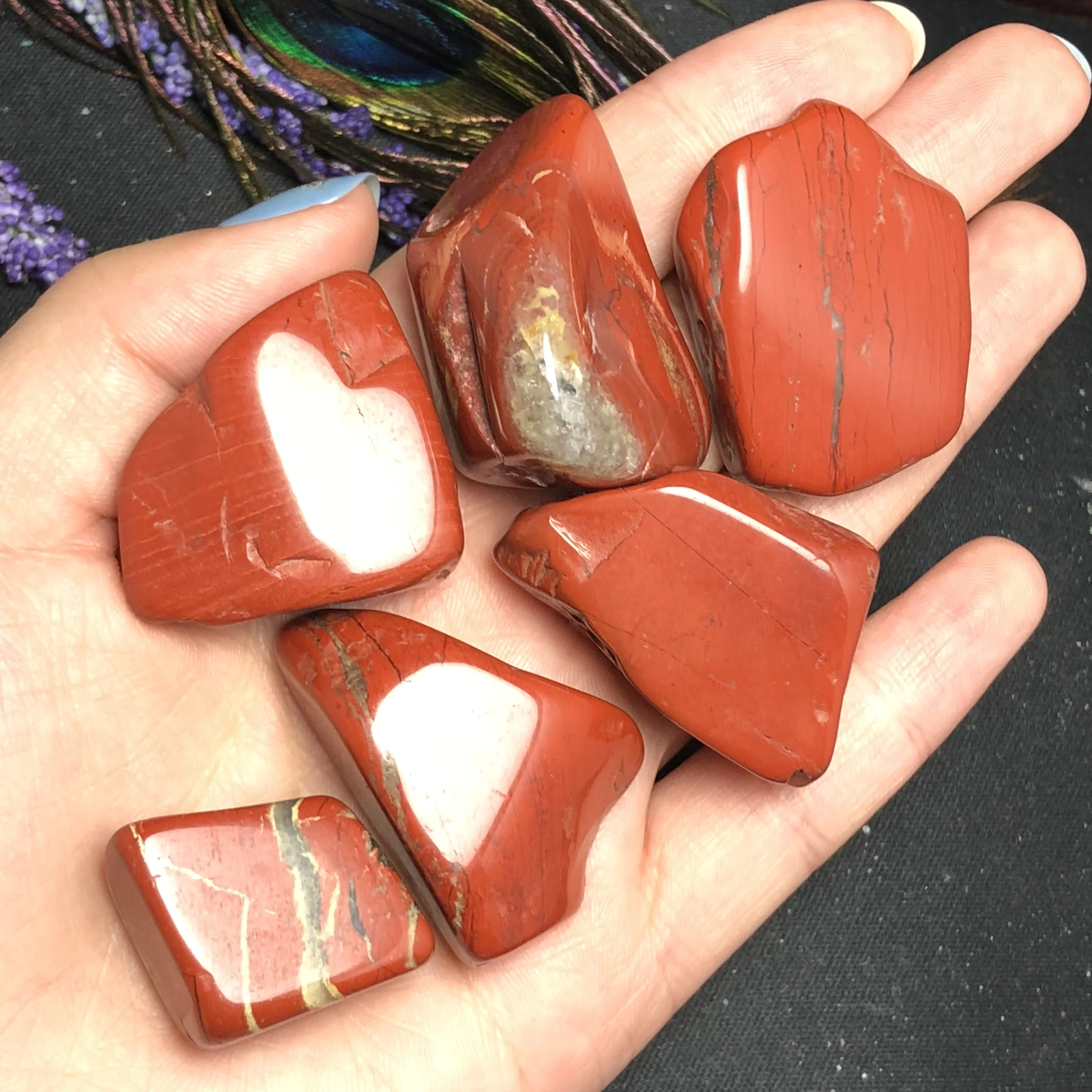 6pcs Beautiful Natural Red Jade Crystal Tumbled Stones Polished Stone Great  for Meditation Chakra Reiki Stone As Gift|Stones| - AliExpress