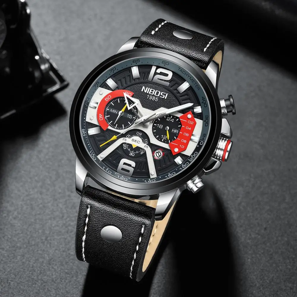 

NIBOSI Top Brand Luxury Chronograph Quartz Watch Men Sports Watches Military Army Male Wrist Watch Clock 2020 relogio masculino