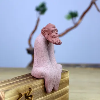 

F Mini Cartoon Cute Ceramic Dharma Home Decoration Tea Ornaments Zen Clay Little Monk Accessories Home Attractions