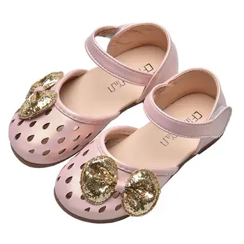 

Kids Sandals Girls Shoes Kids Toddler Baby Girl Shoes Casual Flats Princess Sweet Bow-knot Soft Cut-outs Leather Sandals