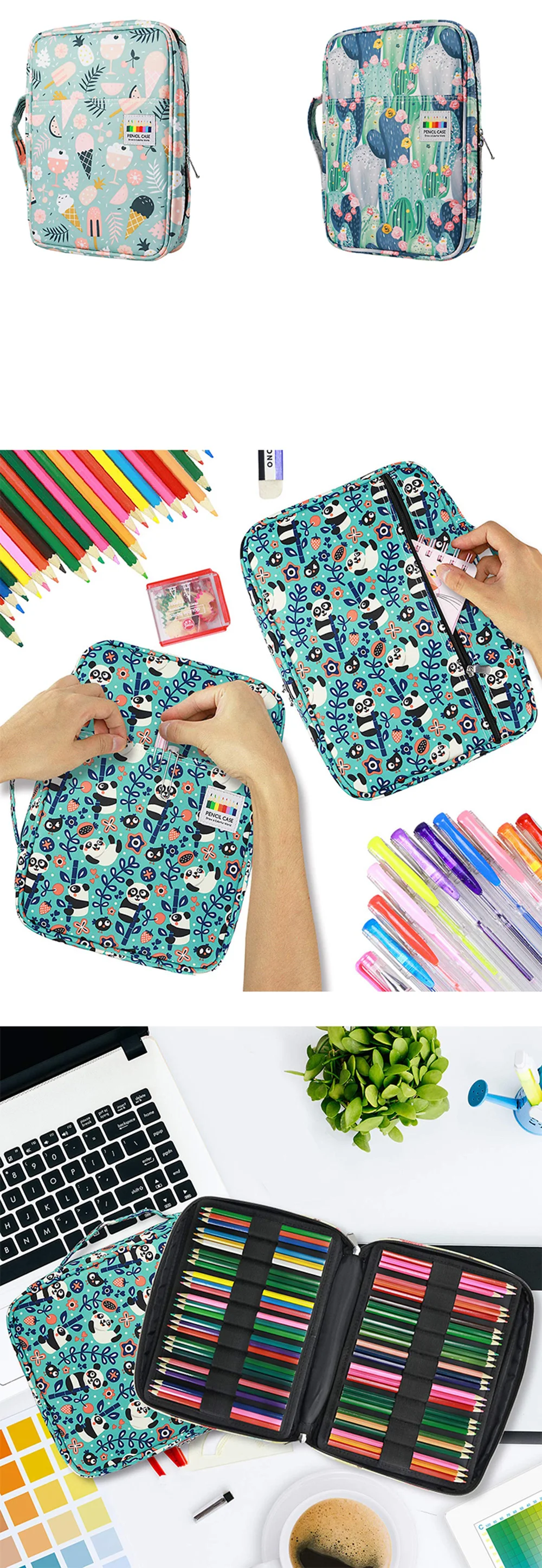 meninas meninos pencilcase grande cartucho armazenamento saco papelaria penal