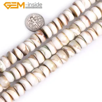 

Natural Rondelle Smooth Loose Sea Shell Spacer Beads For Jewelry Making Bracelet Necklace Strand 15" DIY Jewellery Gem-inside