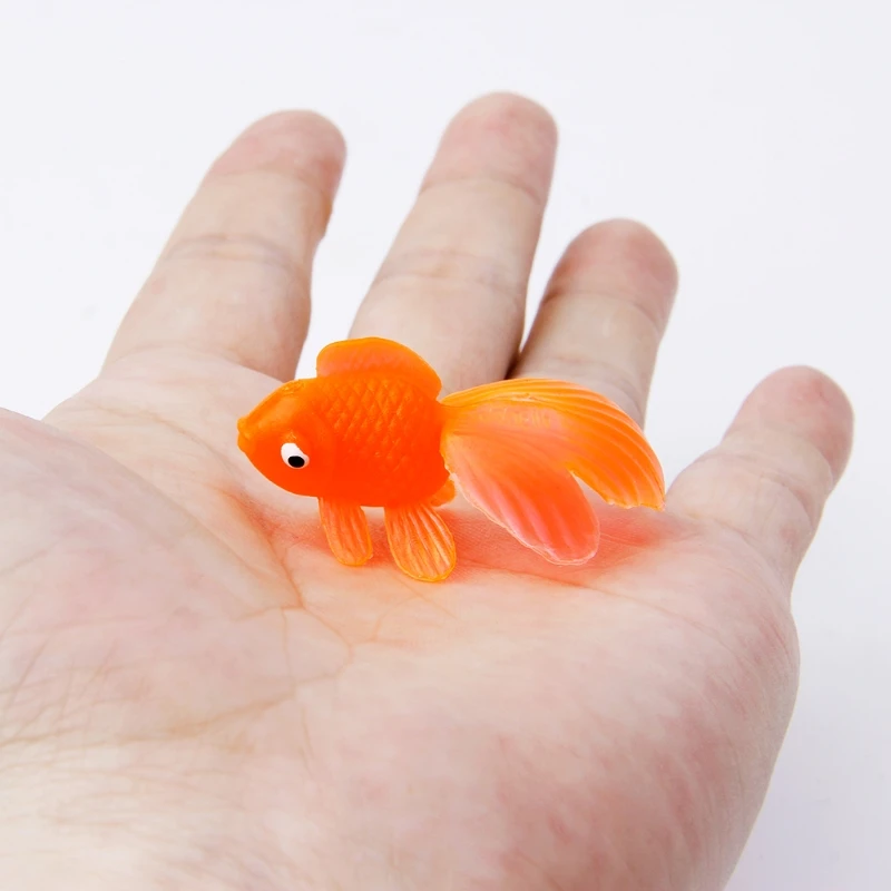 20pcs Rubber Simulation Small Goldfish Gold Fish Kids Toy Decoration