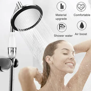 

6 inch 360 Luxury Stainless Steel Ultra-Thin Large Rainfall Shower Head with Adjustable Extension Arm Bathroom Shower head