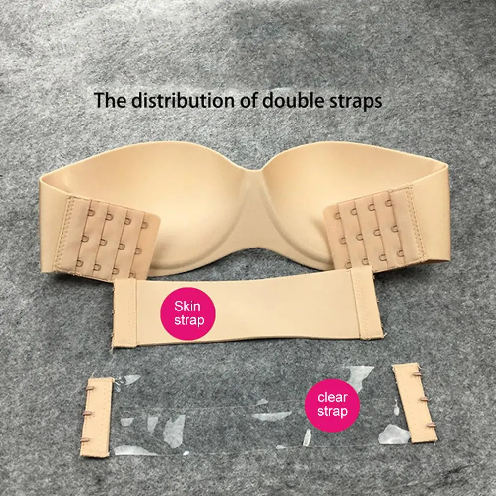 

Womens Solid Color Self Adhesive Invisible Strapless Bra push up silicone Backless stick On Gel Busty Boob Intimates Accessories