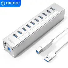 ORICO Multi Aluminum USB 3.0 HUB with 12V Power Adapter 4  7 10 Port Support BC1.2 Charging Splitter For Macbook PC Desktop
