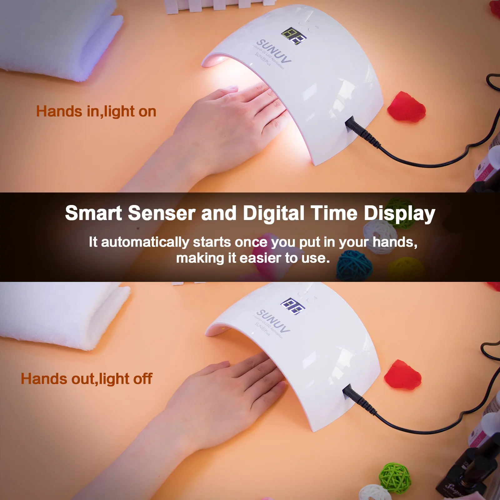 SUN9X Plus 36 Вт Светодиодный Сушилка для ногтей с ЖК-таймером и кнопкой 18 светодиодный ультрафиолетовая лампа для ногтей