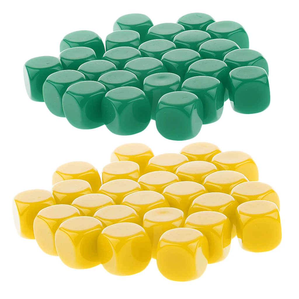 50pcs Opaque Blank Dice D6 Replacement Dices for D&D RPG MTG Party Board Game Casino Supplies