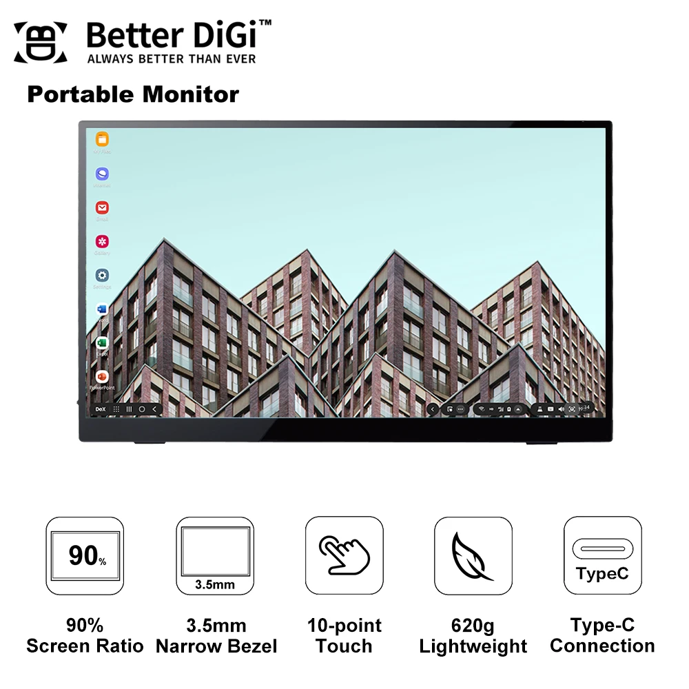 

Portable monitor display notebook mobile Phone expansion touch Screen 15.6" for PC switch game PS4 projection monitor BetterDiGi