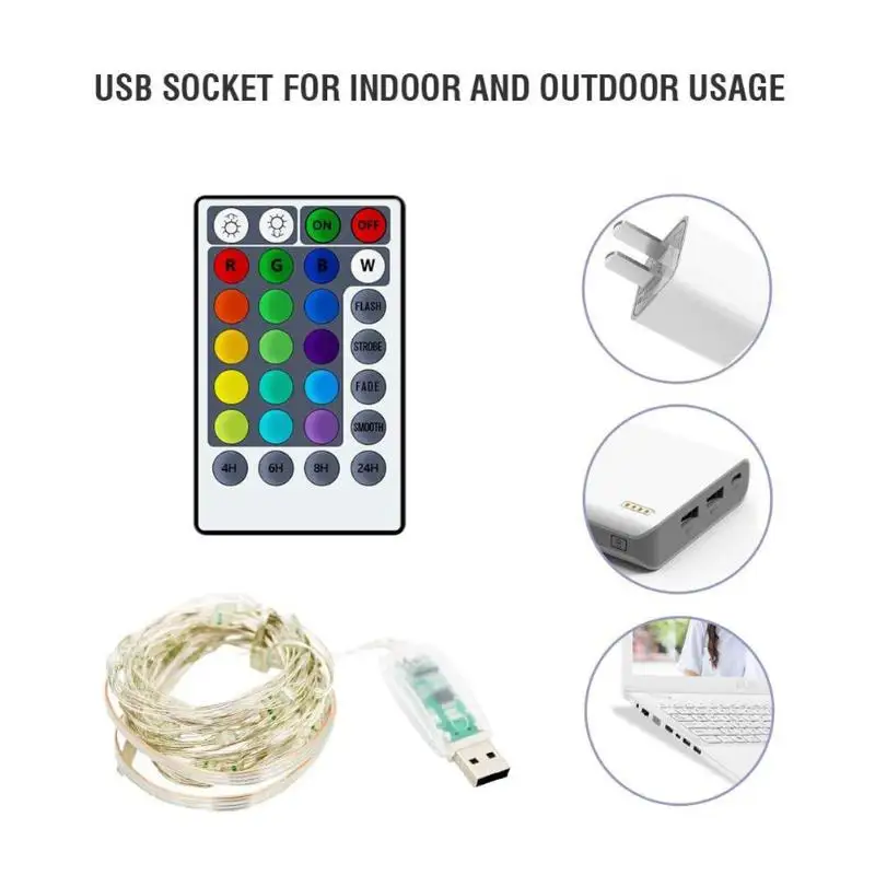 100LED 12 м USB пульт дистанционного управления струнный светильник Сказочный декоративный светильник для вечерние рождественские яркость и низкое потребление светильник