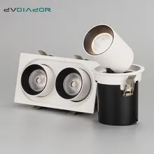 Регулируемый светодиодный светильник, 7 Вт, 10 Вт, 24 Вт, встроенный потолочный светильник, вращающийся на 360 градусов Точечный светильник для спальни, кухни, внутреннего освещения, встраиваемая лампа