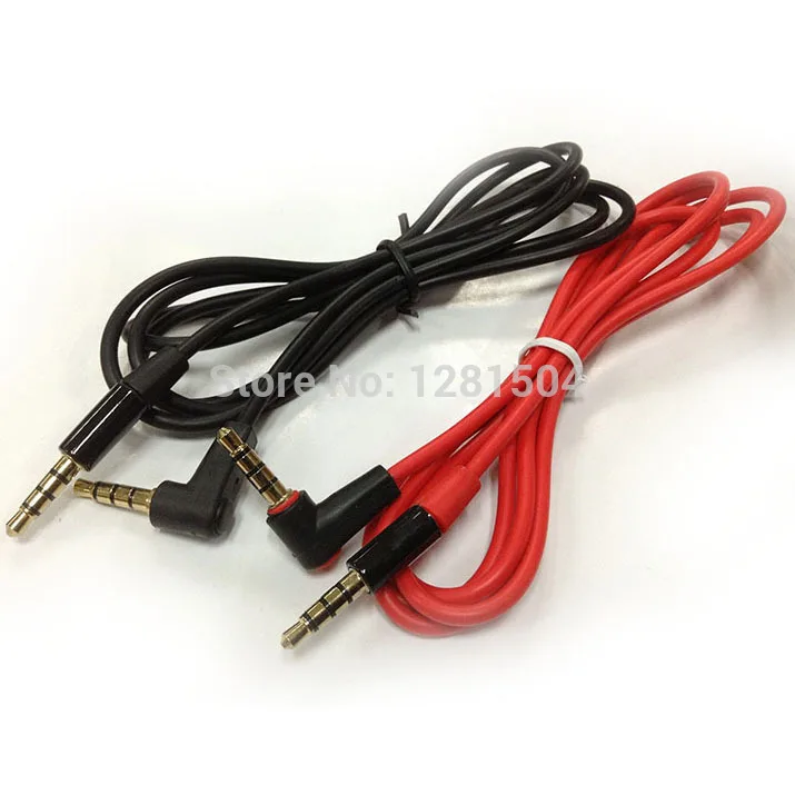Wholesales 1 2M 3 5mm Male to Male Detox Pro Headphone Replacement Audio Extension Cable AUX Cable Red Black 500pcs lot
