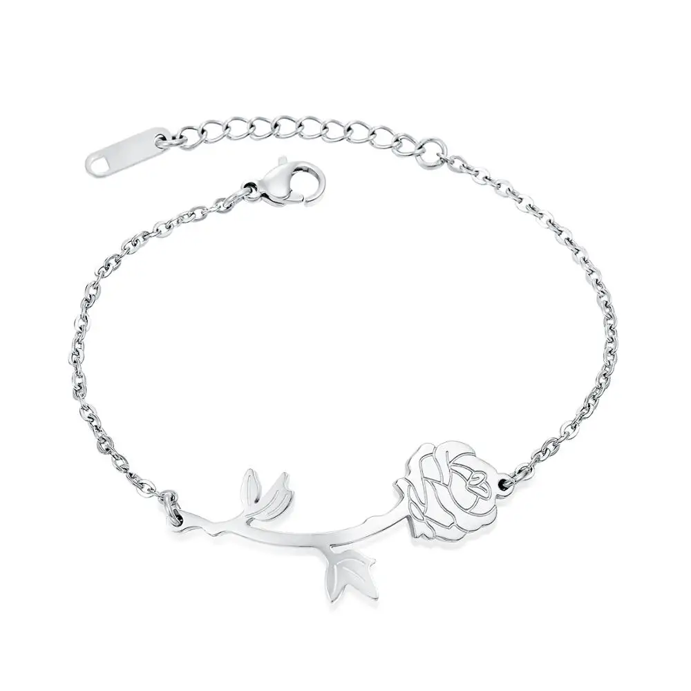 

CH-532 Rose Bracelet Simple Charms Flower Bracelets Bangles Rose Accessories Design for Sophisticated Women Jewelry Gift