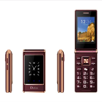 

Free Headphone Flip Dual Screen Phone Support Russian Keyboard Cheap Senior Touch Mobile CellPhone Elder Clamshell PK TKEXUN G10