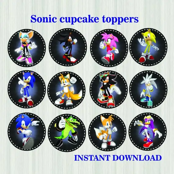 20pcs/lot Sonic The Hedgehog Cupcake Topper Edible Wafer Paper Baby Boy  Birthday Love Gift Cake Decorating Tools Party Supply - Cake Tools -  AliExpress