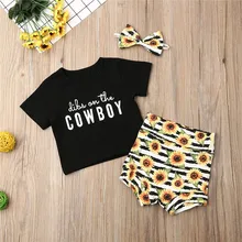 Одежда для новорожденных девочек,, одежда пуловер с геометрическим узором, топы с цветочным рисунком, в полоску для девочек спортивный костюм с бантом, повязка на голову, 3 предмета, хлопковая одежда для детей