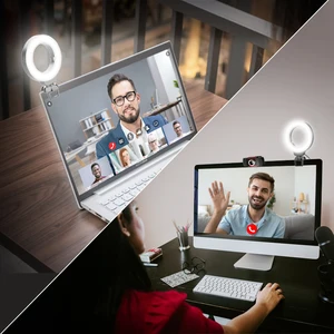 Image 4 - Ulanzi فيجيم CL06 فيديو مؤتمر ضوء 4 10 سنتيمتر Selfie مصباح مصمم على شكل حلقة لباد كمبيوتر محمول كاميرا ويب ضوء مع كليب ل يوتيوب لايف