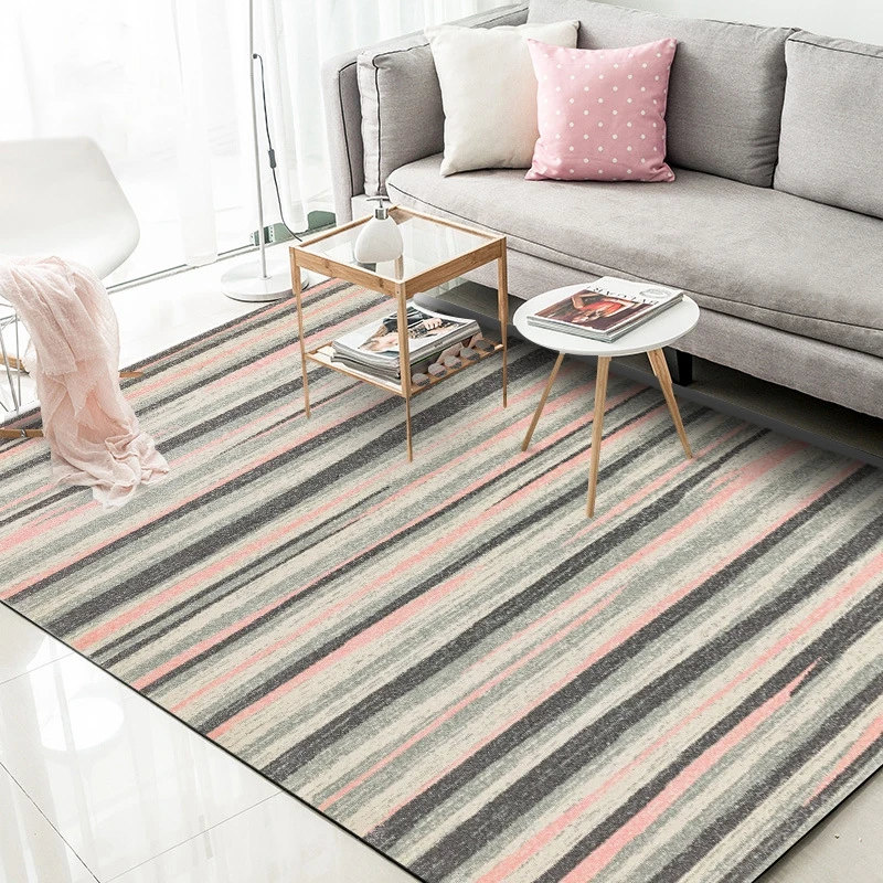 Nordic Style Geometric Area Rugs Pink Gray Striped Living Room Sofa Home Decor Non-Slip Floor Mat Kids Bedroom Play Tent Carpets Nordic Style Geometric Area Rugs Pink Gray Striped Living Room Sofa Home Decor Non-Slip Floor Mat Kids Bedroom Play Tent Carpets
